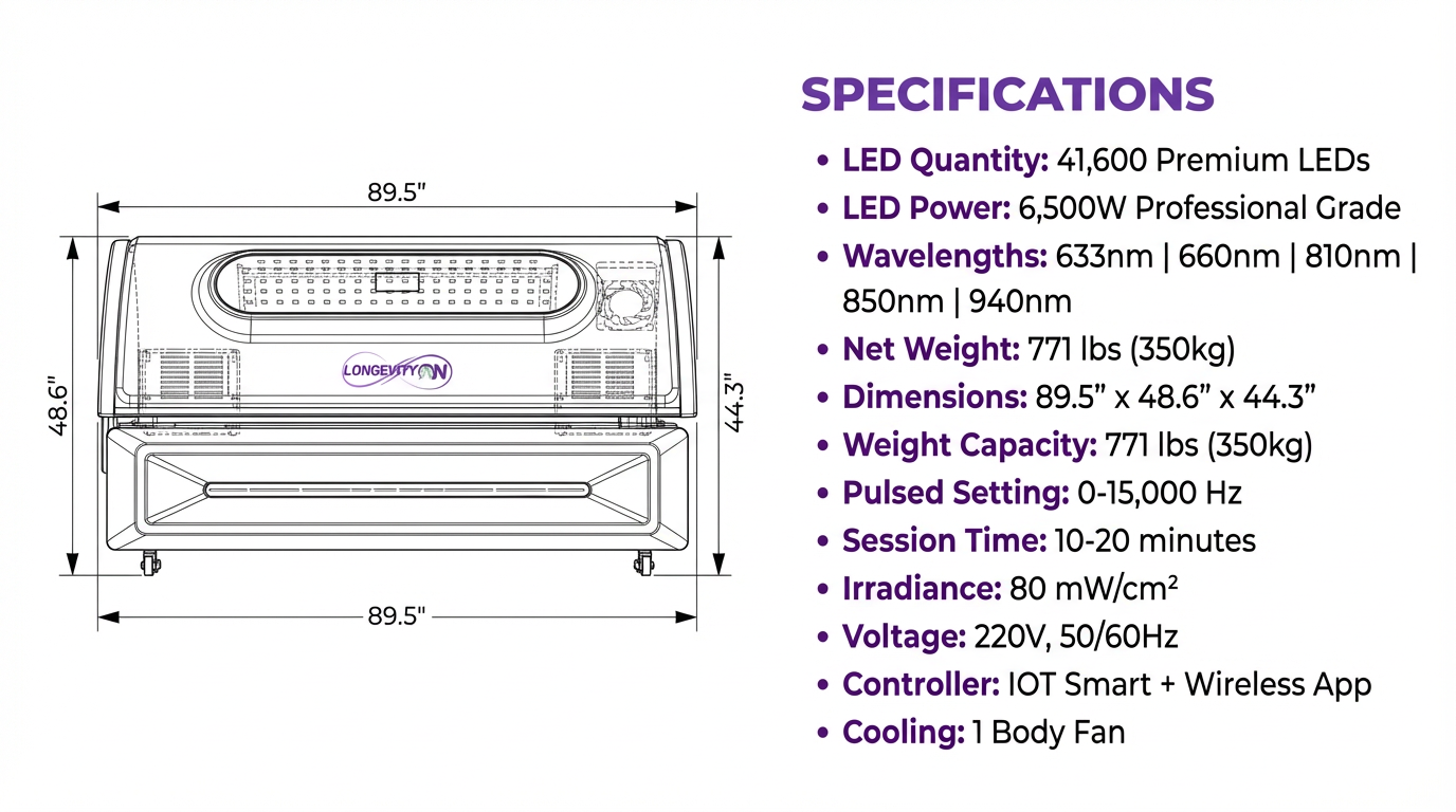 R6 Professional Grade Red Light Bed